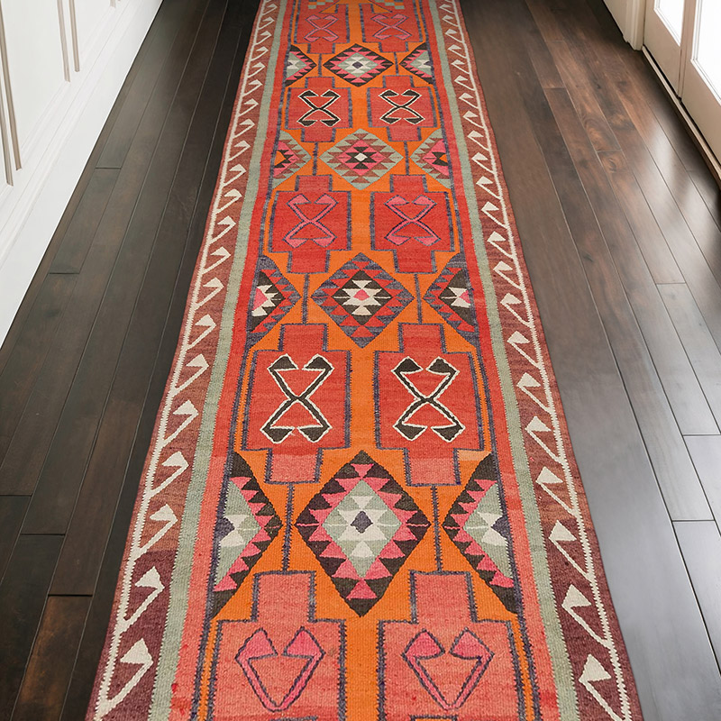 Corredor Vintage Herki Kilim - 105 cm x 335 cm - K0077570