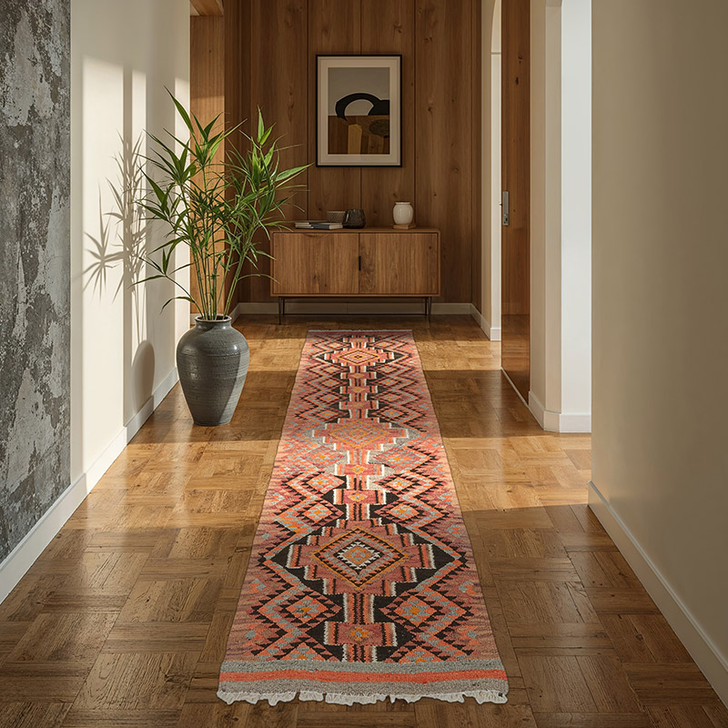Corredor Vintage Herki Kilim - 87 cm x 290 cm - K0077572