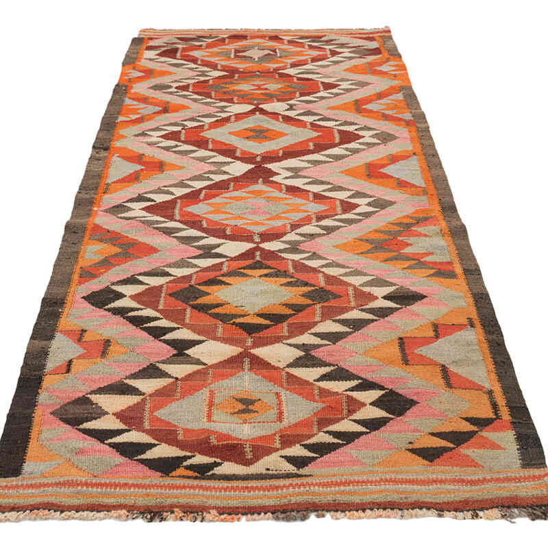 Vintage Herki Kilim Runner - 3' 3" x 8' 10" (39" x 106") - K0077574