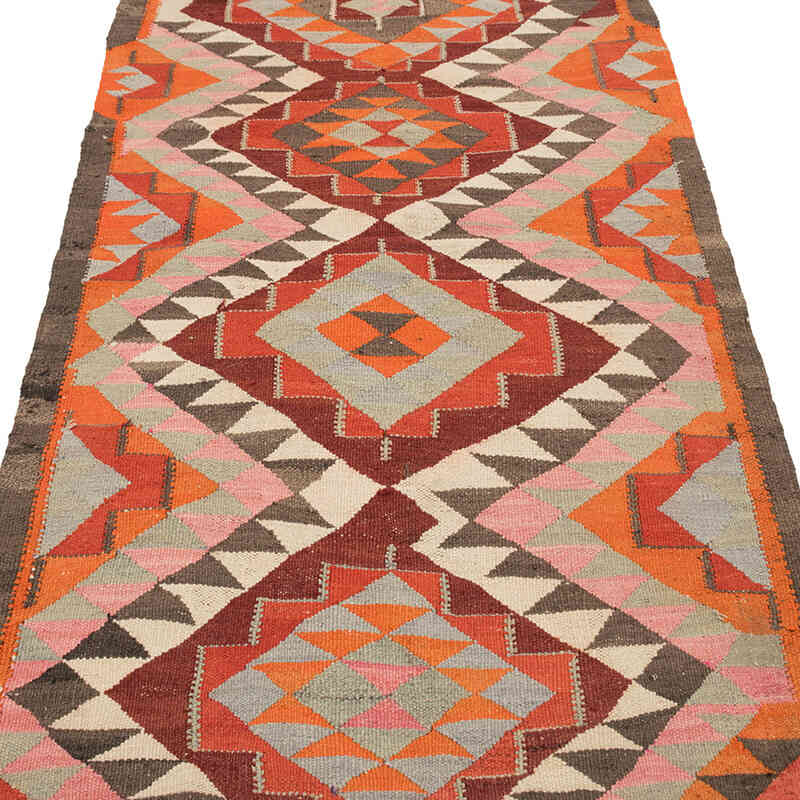 Vintage Herki Kilim Runner - 3' 3" x 8' 10" (39" x 106") - K0077574
