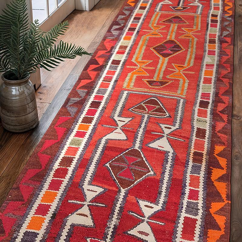Corredor Vintage Herki Kilim - 97 cm x 300 cm - K0077575