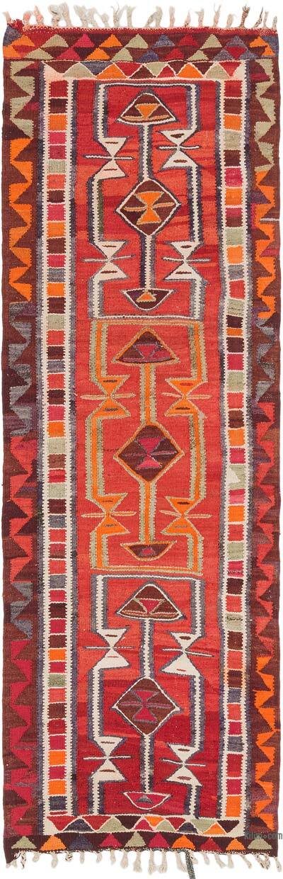 Vintage Herki Kilim Yolluk - 97 cm x 300 cm
