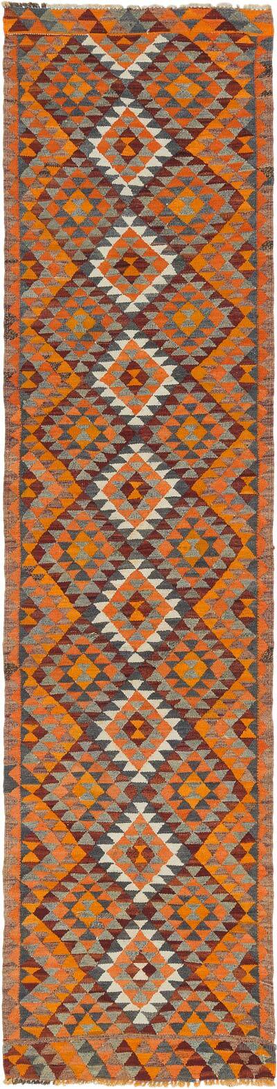 Vintage Herki Kilim Yolluk - 90 cm x 353 cm