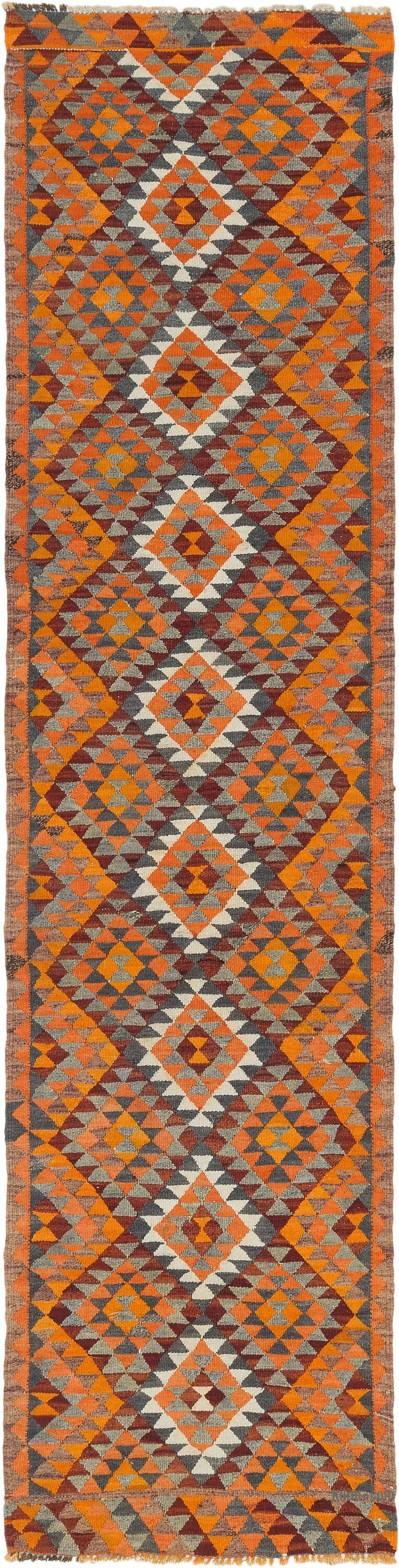Vintage Herki Kilim Runner - 2' 11" x 11' 7" (35" x 139") - K0077576