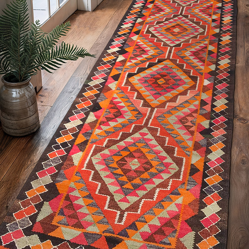 Vintage Herki Kilim Yolluk - 93 cm x 320 cm - K0077577