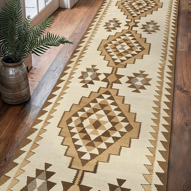 Vintage Herki Kilim Runner - 2' 10" x 10' 8" (34" x 128") - K0077581