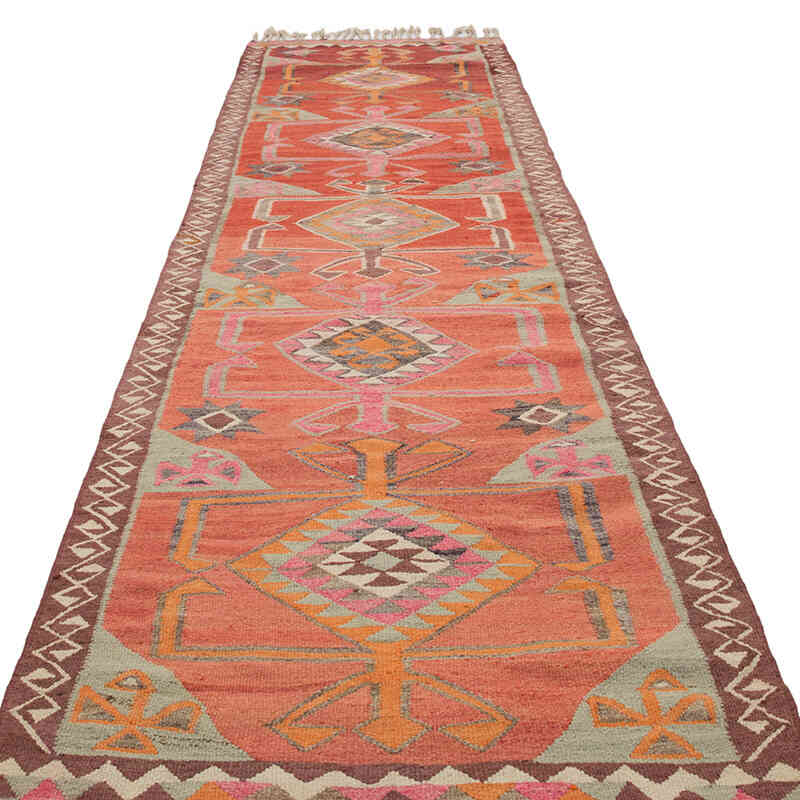 Corredor Vintage Herki Kilim - 103 cm x 346 cm - K0077584