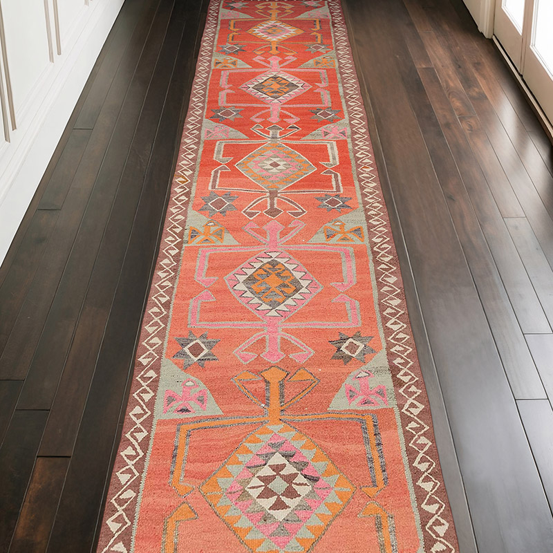 Corredor Vintage Herki Kilim - 103 cm x 346 cm - K0077584