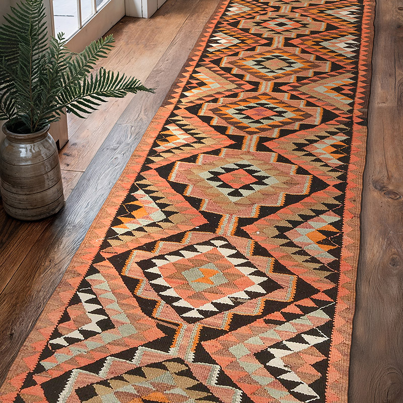 Corredor Vintage Herki Kilim - 89 cm x 345 cm - K0077585