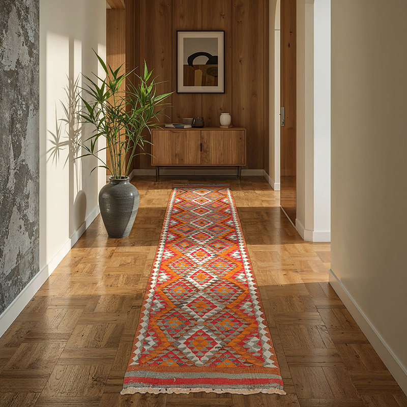 Vintage Herki Kilim Yolluk - 86 cm x 293 cm - K0077586