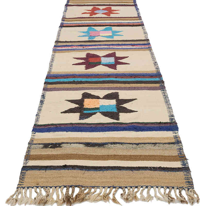 Vintage Herki Kilim Yolluk - 84 cm x 317 cm - K0077588