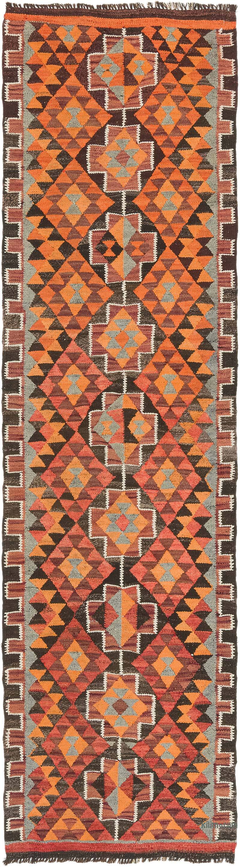 Vintage Herki Kilim Runner - 2' 11" x 10' 8" (35" x 128") - K0077596