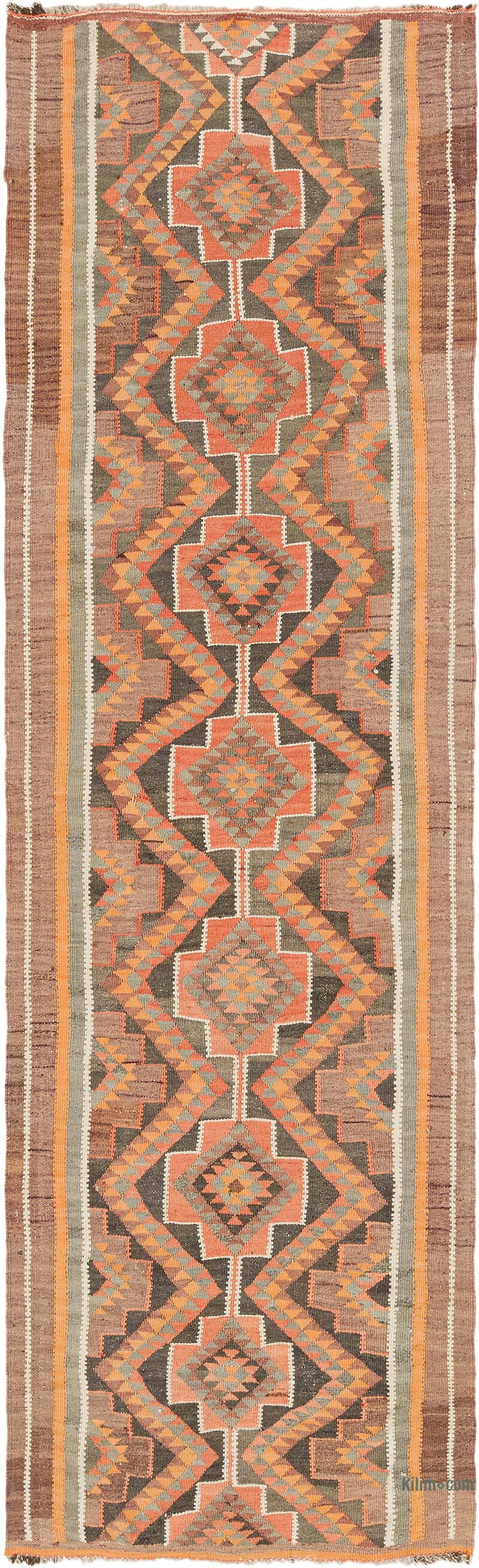 Vintage Herki Kilim Runner - 3' 3" x 11'  (39" x 132") - K0077597