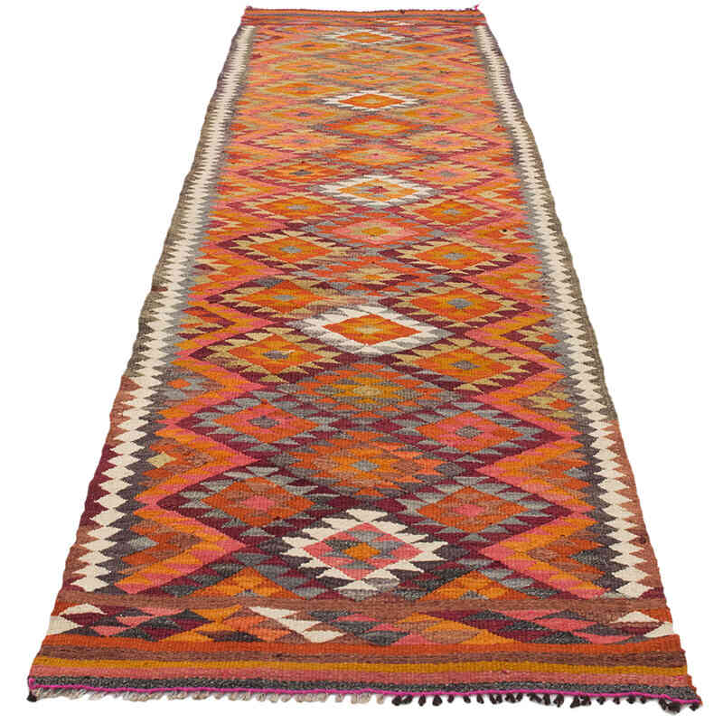 Vintage Herki Kilim Runner - 2' 9" x 9' 9" (33" x 117") - K0077598