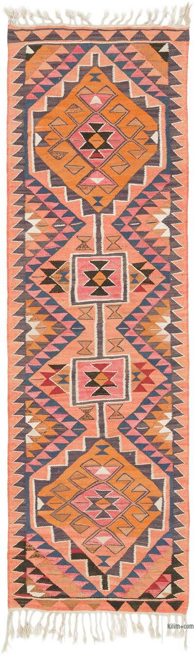 Vintage Herki Kilim Yolluk - 98 cm x 311 cm