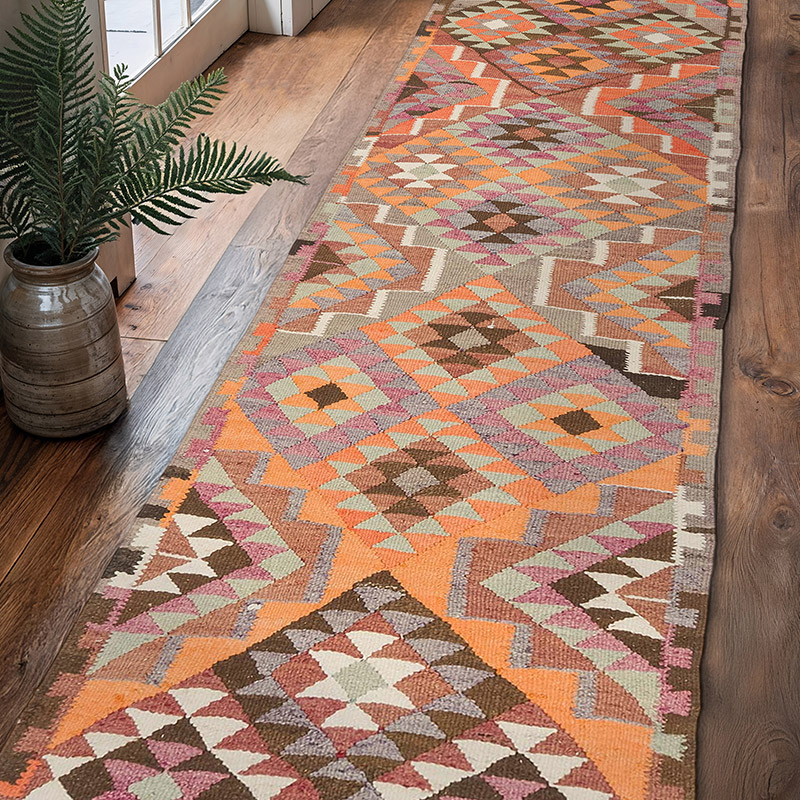 Vintage Herki Kilim Yolluk - 86 cm x 337 cm - K0077602