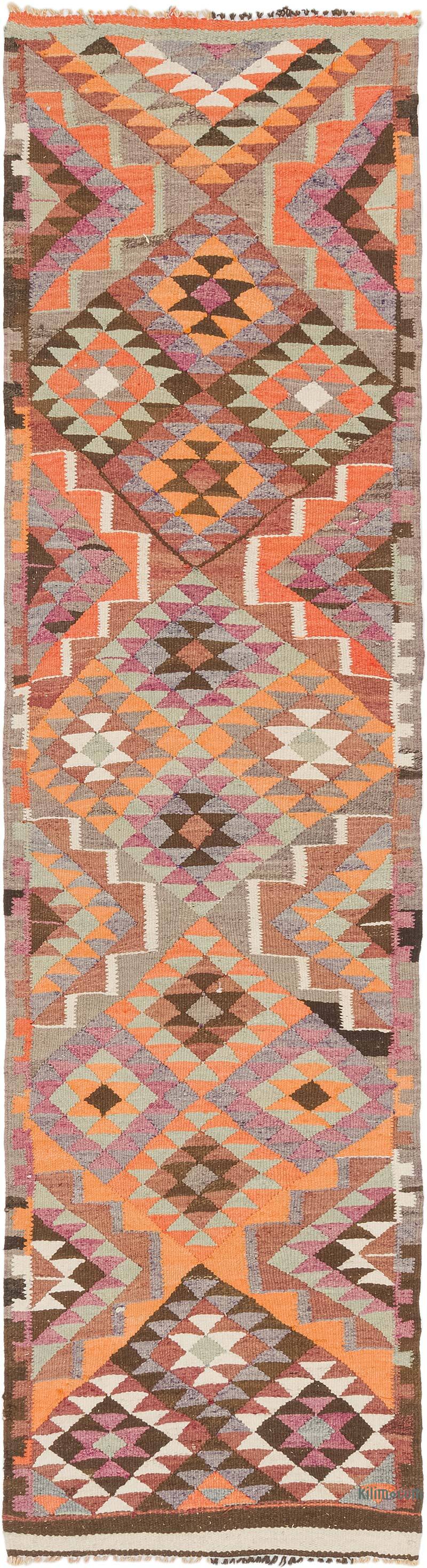 Vintage Herki Kilim Yolluk - 86 cm x 337 cm - K0077602