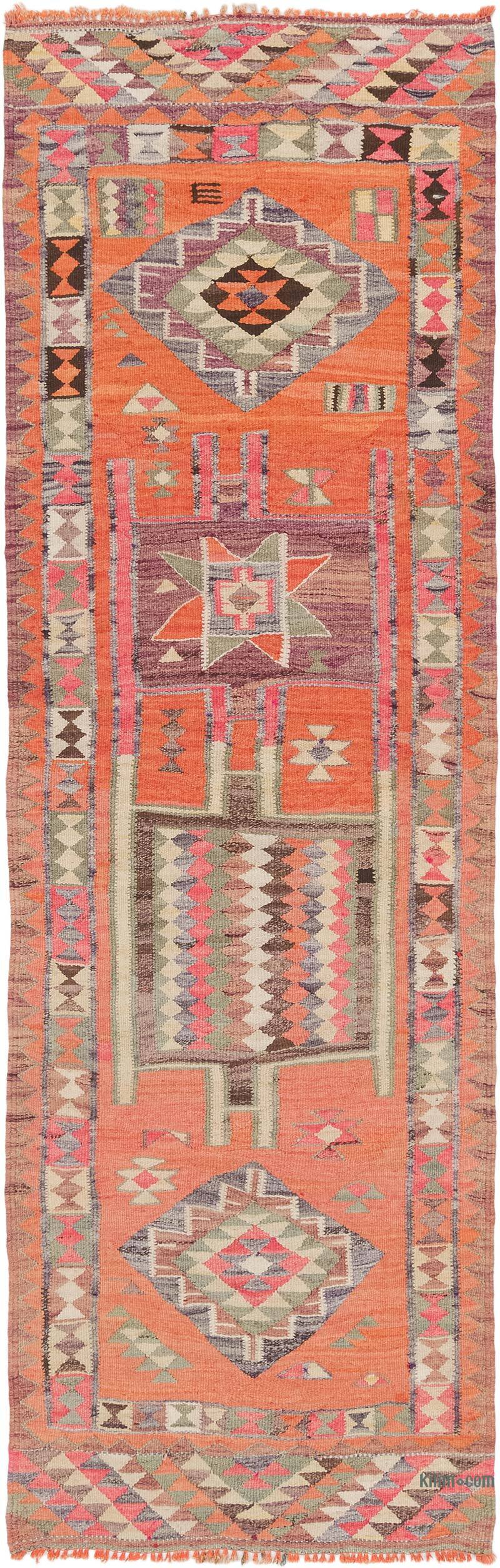 Vintage Herki Kilim Runner - 3' 1" x 9' 9" (37" x 117") - K0077603