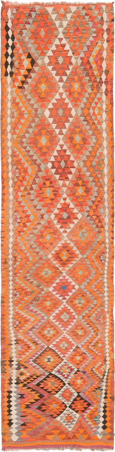 Vintage Herki Kilim Yolluk - 98 cm x 378 cm