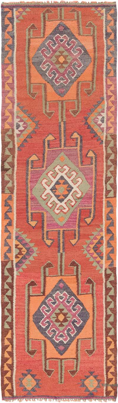 Vintage Herki Kilim Runner - 3' 1" x 10' 3" (37" x 123")