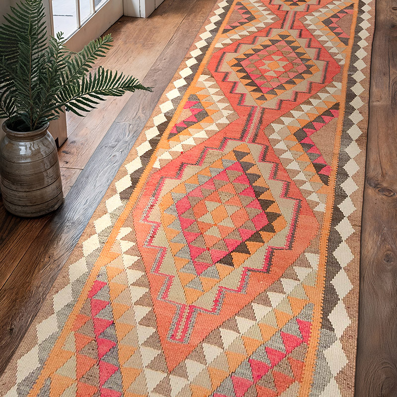 Corredor Vintage Herki Kilim - 94 cm x 320 cm - K0077610