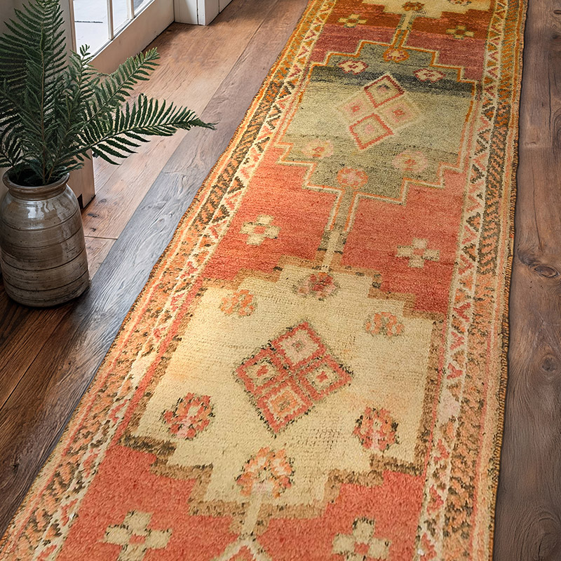 Alfombra Vintage de pasillo - 96 cm x 320 cm - K0077617