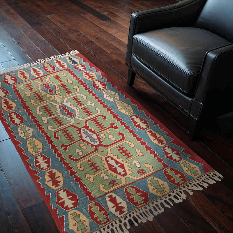 Yeni Kök Boya El Dokuma Kilim - 114 cm x 168 cm - K0077623
