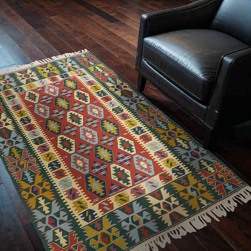 Yeni Kök Boya El Dokuma Kilim - 120 cm x 178 cm - K0077625