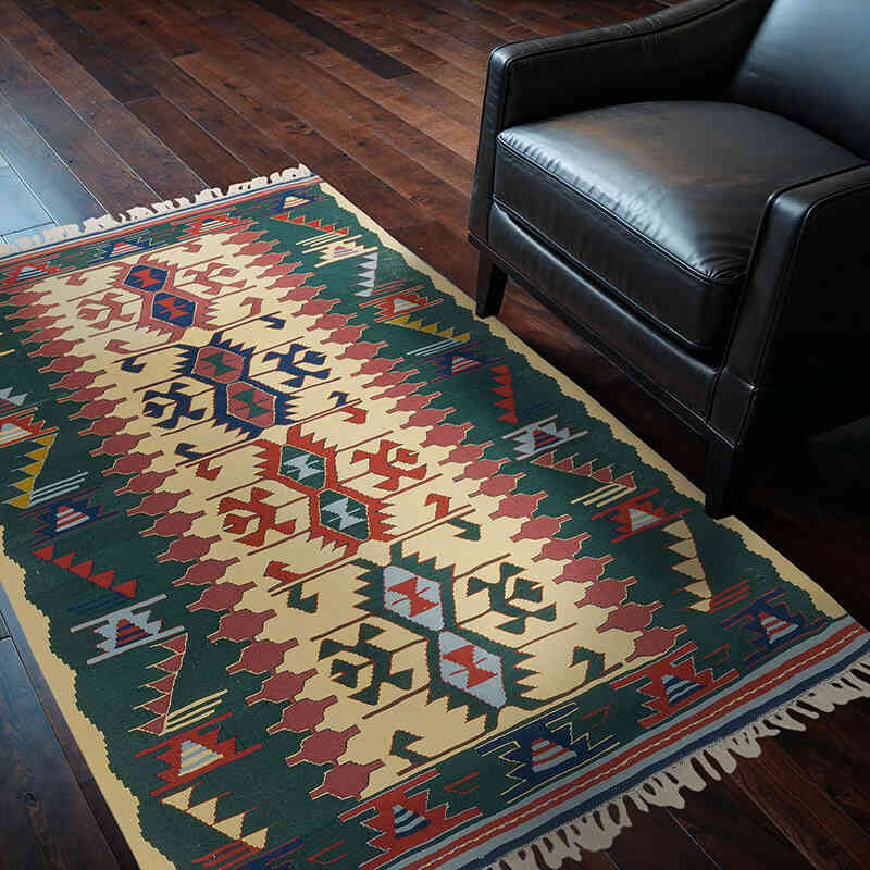 Yeni Kök Boya El Dokuma Kilim - 127 cm x 180 cm - K0077626