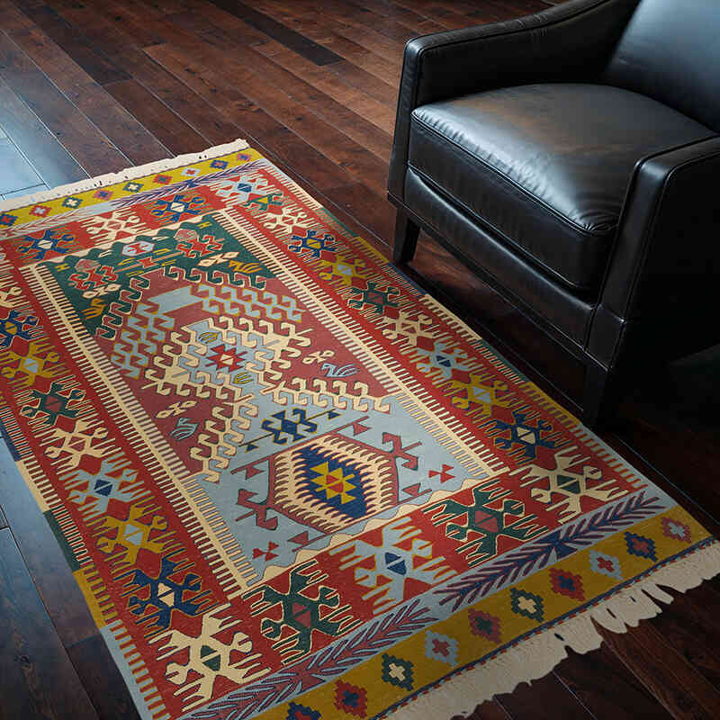 Nueva Alfombra Turca Kilim - 113 cm x 176 cm - K0077627