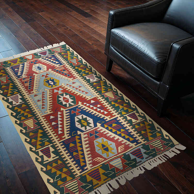 Yeni Kök Boya El Dokuma Kilim - 115 cm x 175 cm - K0077630