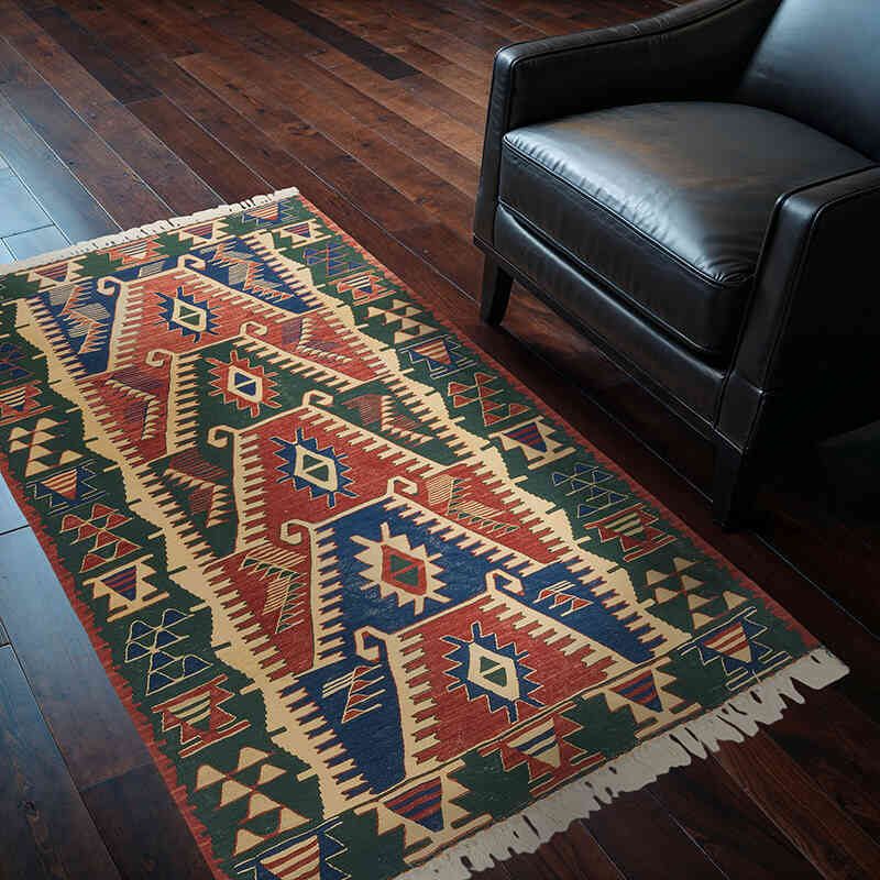 Yeni Kök Boya El Dokuma Kilim - 116 cm x 171 cm - K0077632