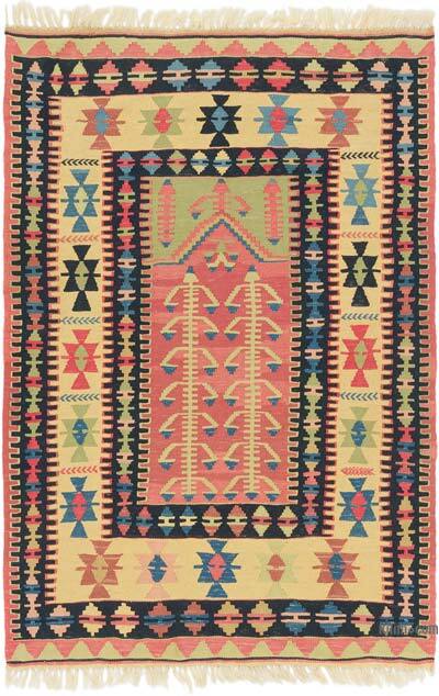 New Handwoven Turkish Kilim Rug - 3' 10" x 5' 9" (46" x 69")