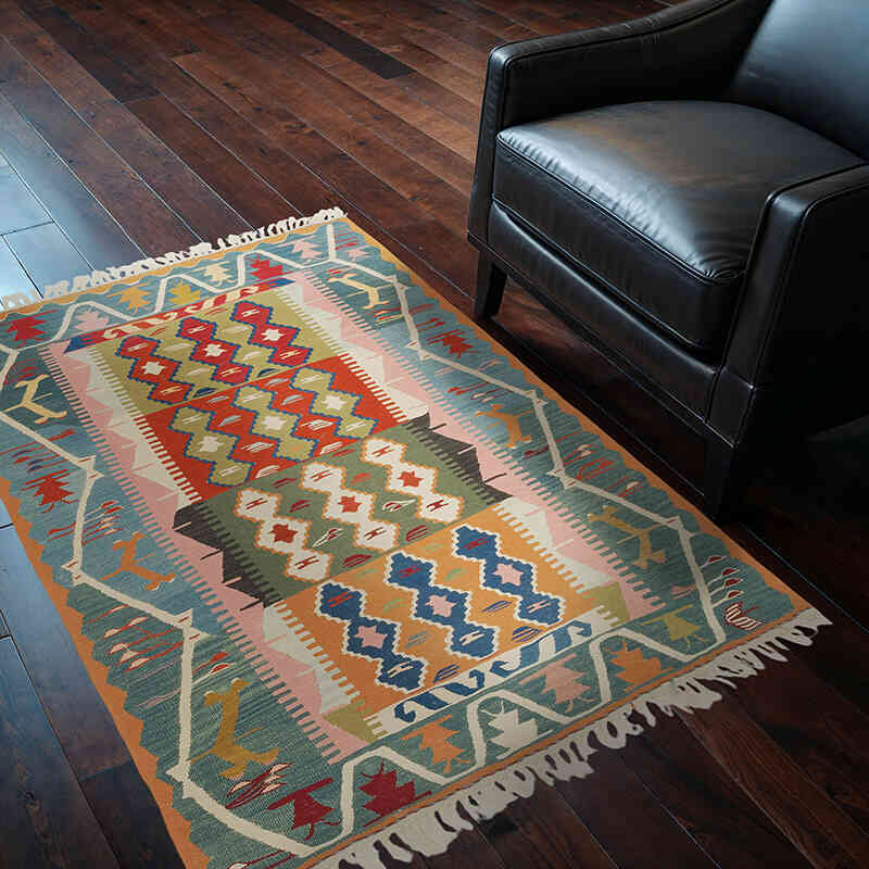 Yeni Kök Boya El Dokuma Kilim - 111 cm x 156 cm - K0077634