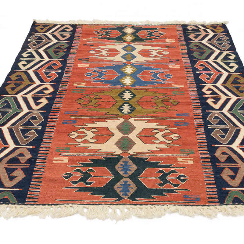 New Handwoven Turkish Kilim Rug - 3' 10" x 5' 7" (46" x 67") - K0077636