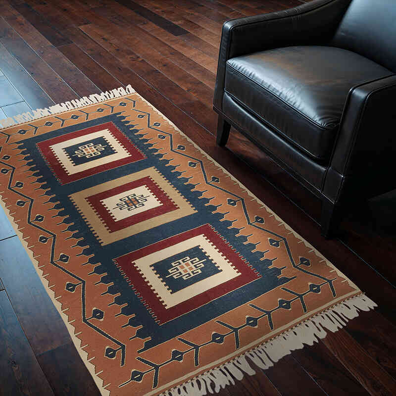 Yeni Kök Boya El Dokuma Kilim - 111 cm x 165 cm - K0077638