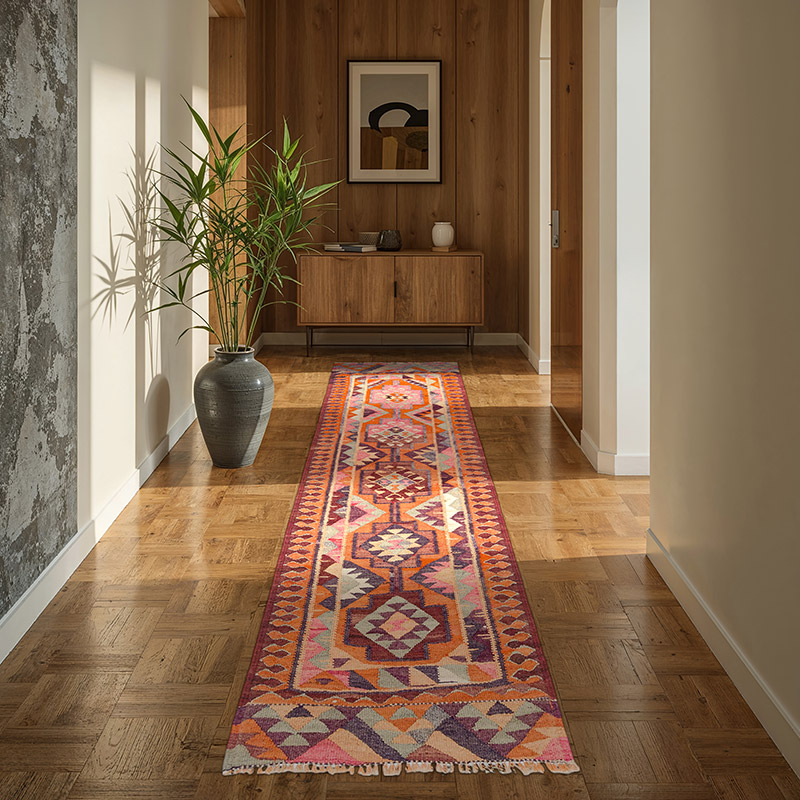 Vintage Herki Kilim Yolluk - 90 cm x 283 cm - K0077650