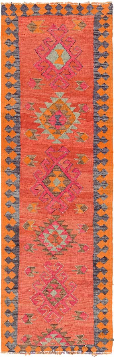 Vintage Herki Kilim Yolluk - 94 cm x 295 cm