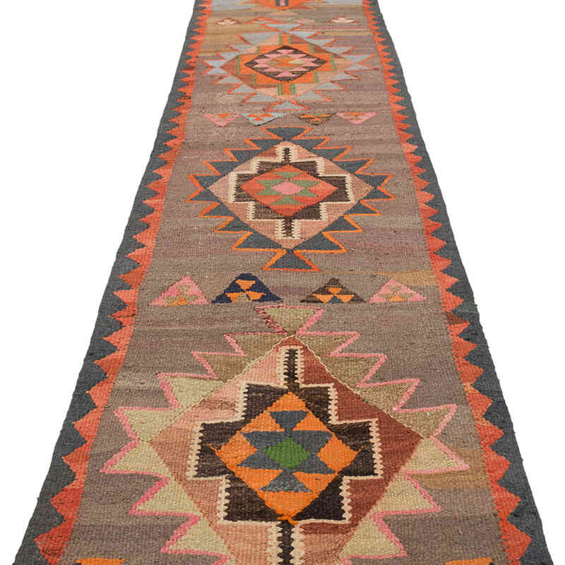 Corredor Vintage Herki Kilim - 82 cm x 339 cm - K0077653