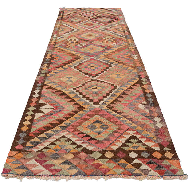Vintage Herki Kilim Runner - 3' 3" x 10' 5" (39" x 125") - K0077654