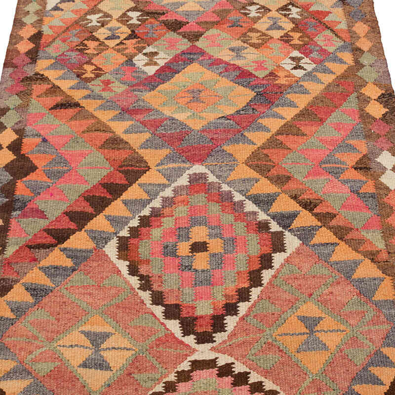 Vintage Herki Kilim Runner - 3' 3" x 10' 5" (39" x 125") - K0077654