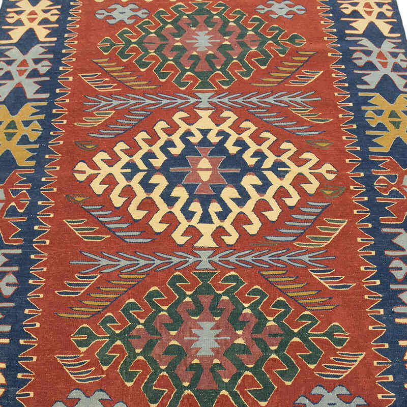 New Handwoven Turkish Kilim Rug - 3' 8" x 5' 5" (44" x 65") - K0077657