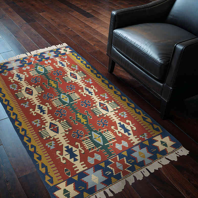 Yeni Kök Boya El Dokuma Kilim - 114 cm x 172 cm - K0077659