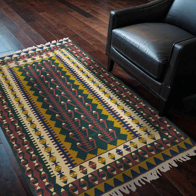 New Handwoven Turkish Kilim Rug - 3' 11" x 5' 10" (47" x 70") - K0077663