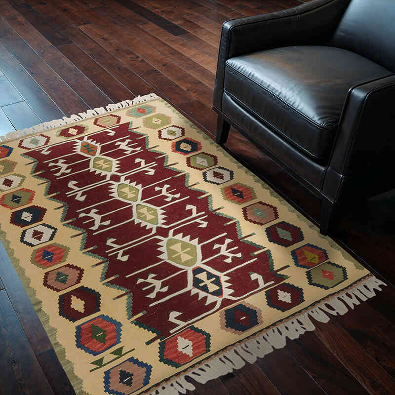 Yeni Kök Boya El Dokuma Kilim - 112 cm x 154 cm - K0077669