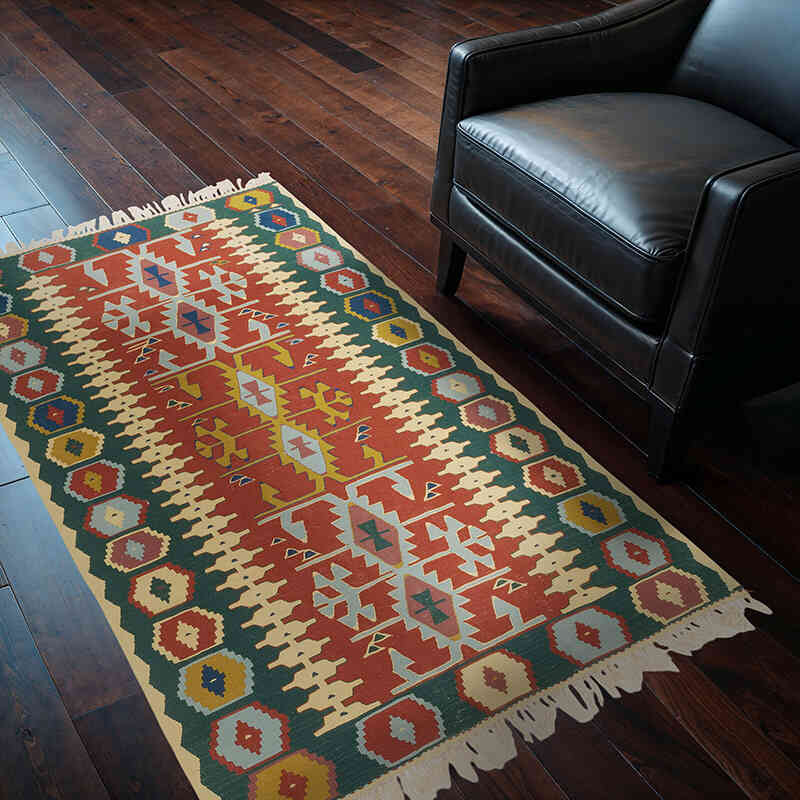 Nueva Alfombra Turca Kilim - 114 cm x 169 cm - K0077673