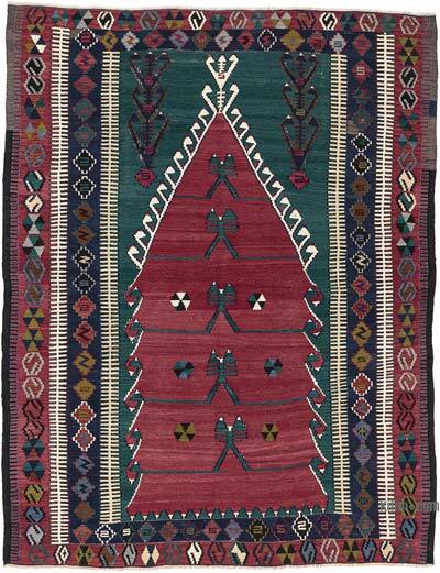 Vintage Konya Obruk Kilimi - 149 cm x 193 cm