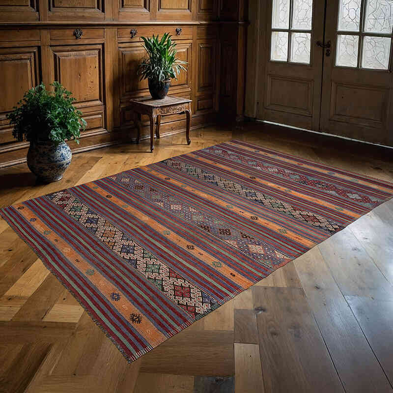 Alfombra Vintage Denizli Kilim - 178 cm x 253 cm - K0077718