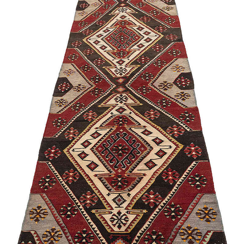 Vintage Sivas Kilim Runner - 3'  x 13' 5" (36" x 161") - K0077723