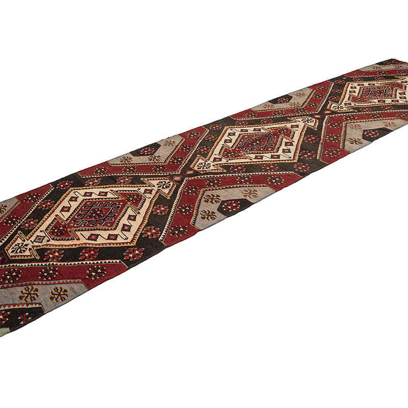 Vintage Sivas Kilim Runner - 3'  x 13' 5" (36" x 161") - K0077723